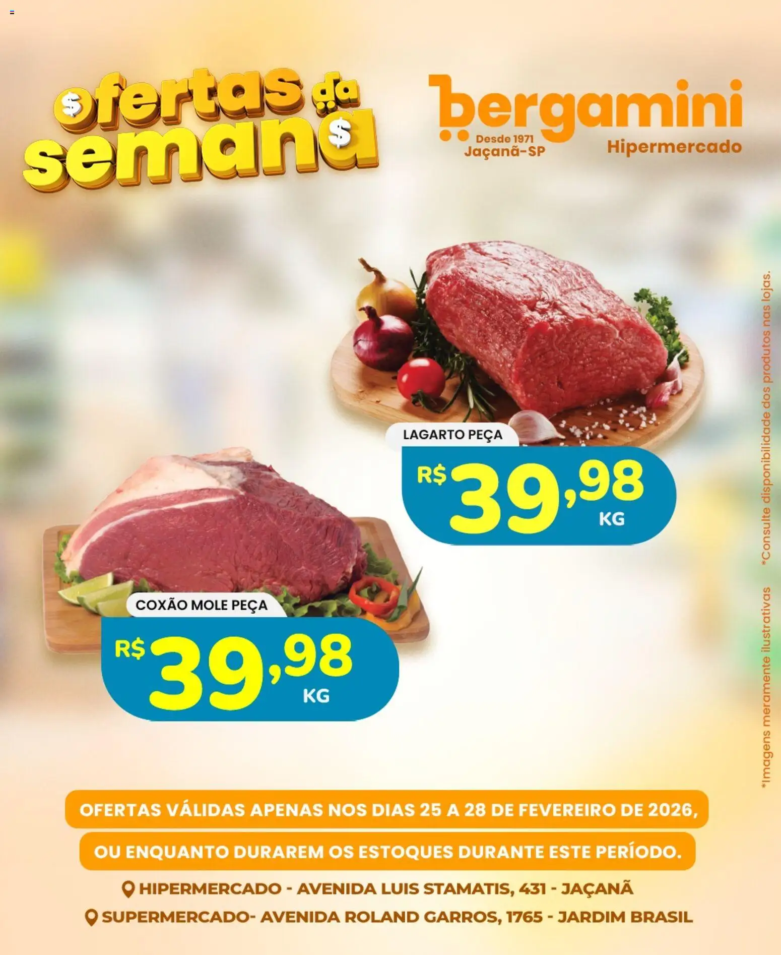 Pré-Visualização do folheto "Ofertas da semana" da loja Supermercado Bergamini válido a partir de 25/02/2026