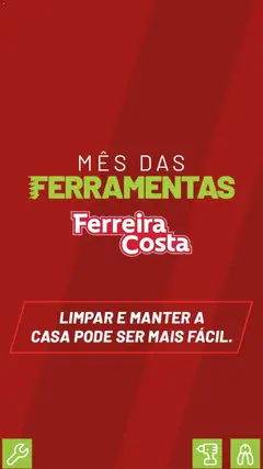 Pré-Visualização do folheto "Ofertas Mês das Ferramentas" da loja Ferreira Costa válido a partir de 19/01/2026