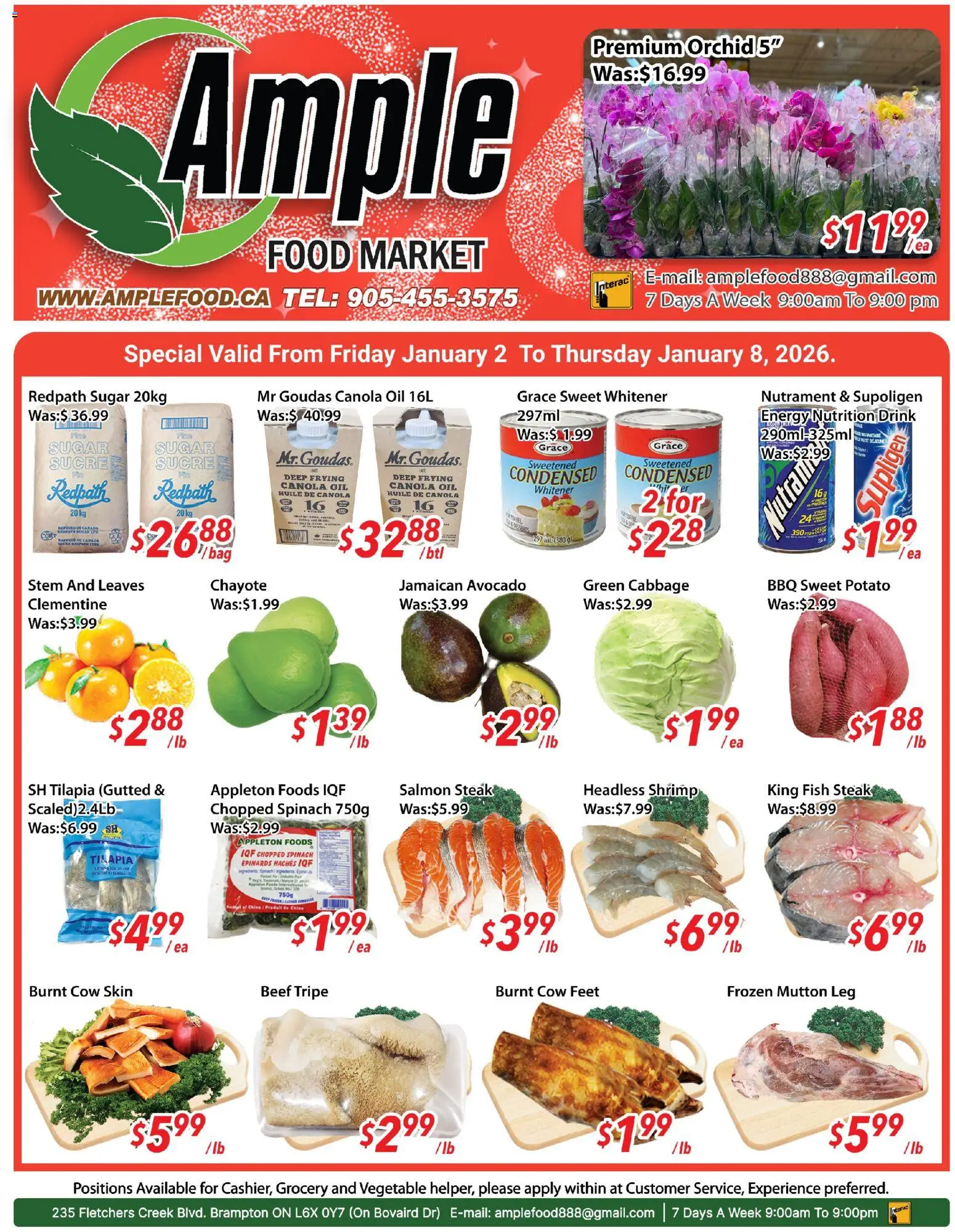 Preview of leaflet Weekly flyer / circulaire from shop Ample Food Market is valid from Jan 02, 2026
