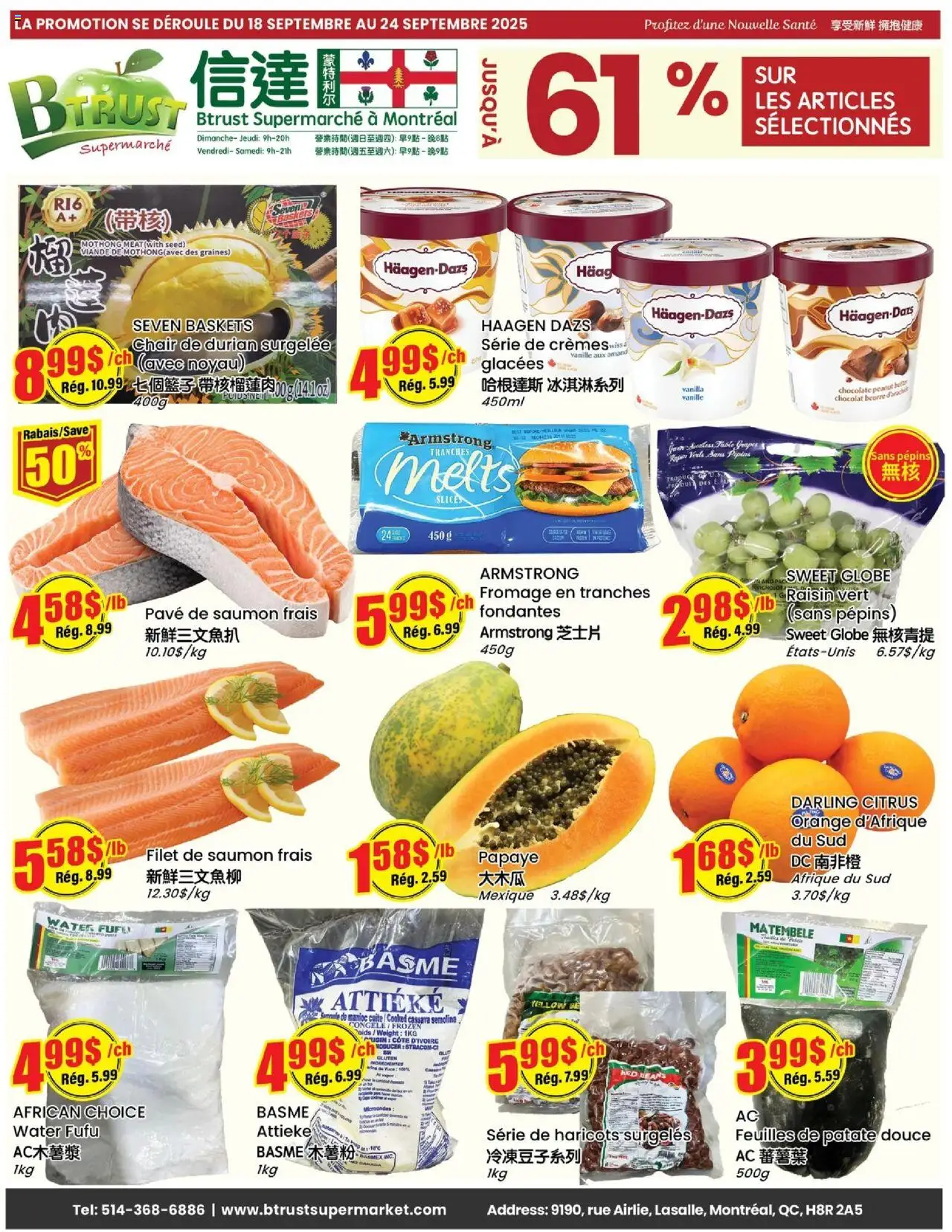 Btrust Supermarket flyer valid from Sep 18, 2025 - page number 1 - Water, Chocolate, Meat, Chair, Butter, Peanut butter, Semolina, Citrus