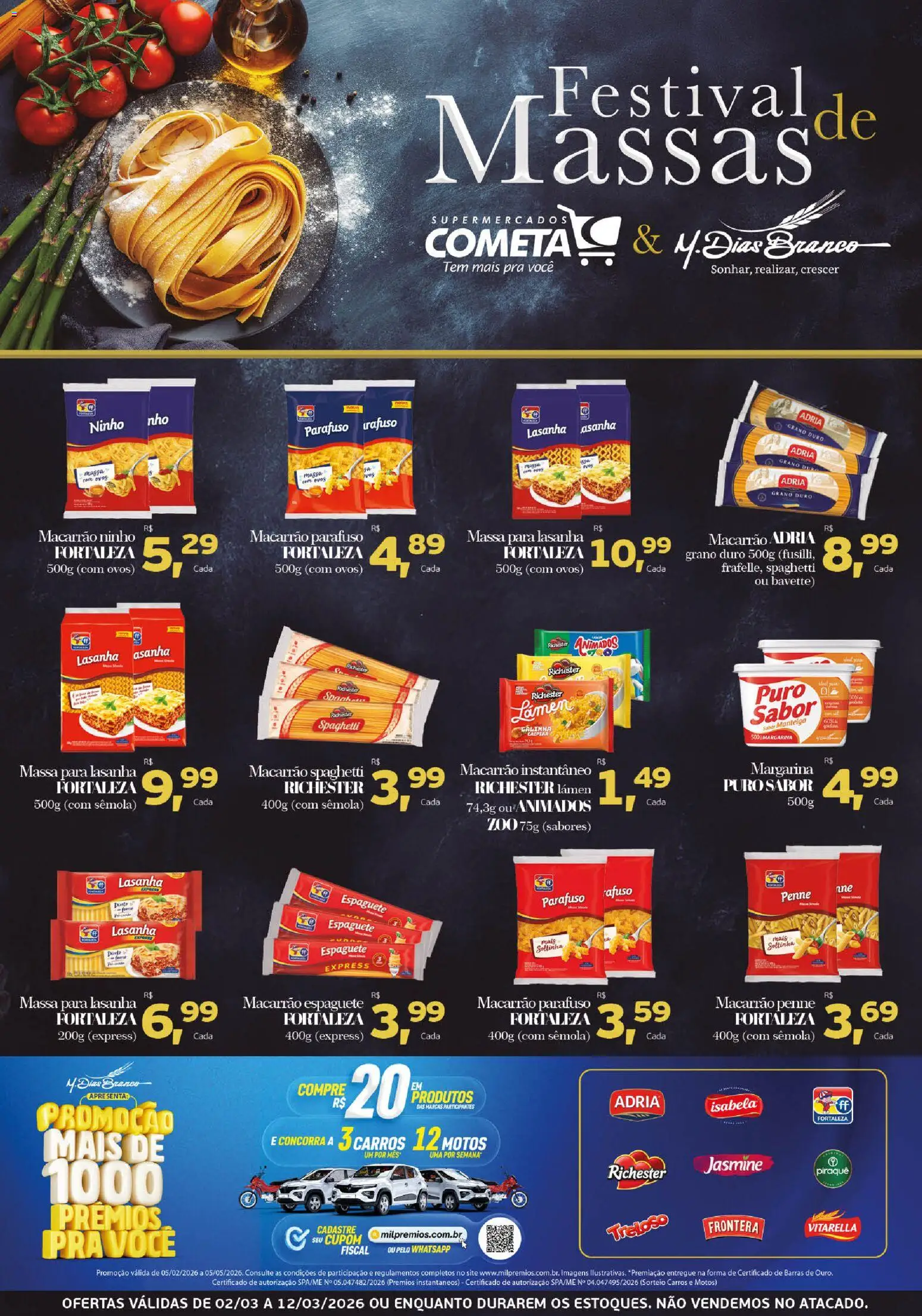 Pré-Visualização do folheto "Cometa Supermercados ofertas Festival de Massas" da loja Cometa Supermercados válido a partir de 02/03/2026