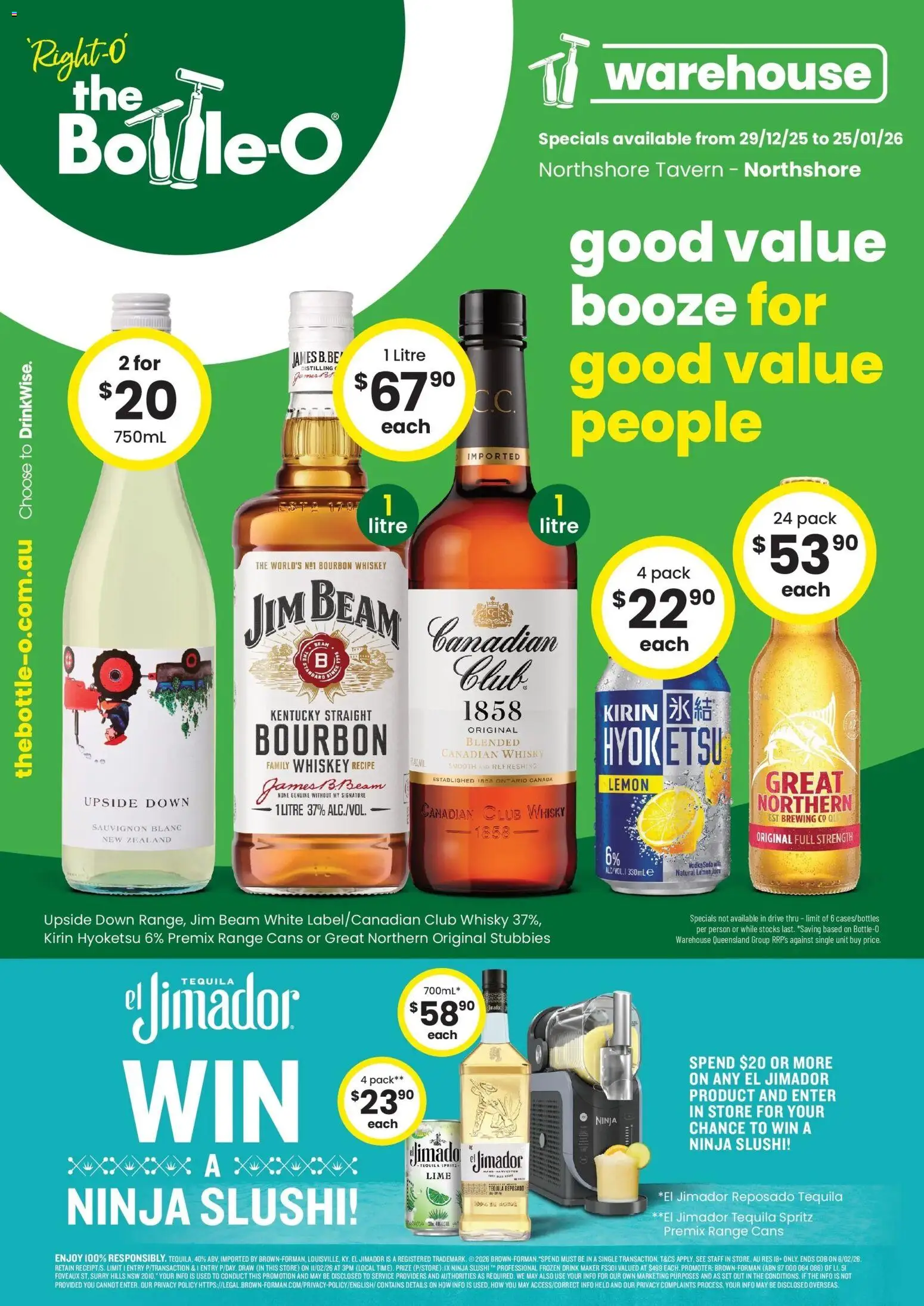 Preview of catalogue Catalogue Burdell from shop The Bottle-O valid 29/12/2025 - Jim Beam, Tequila, Bourbon, Vodka, Whiskey, Lemon, Lime