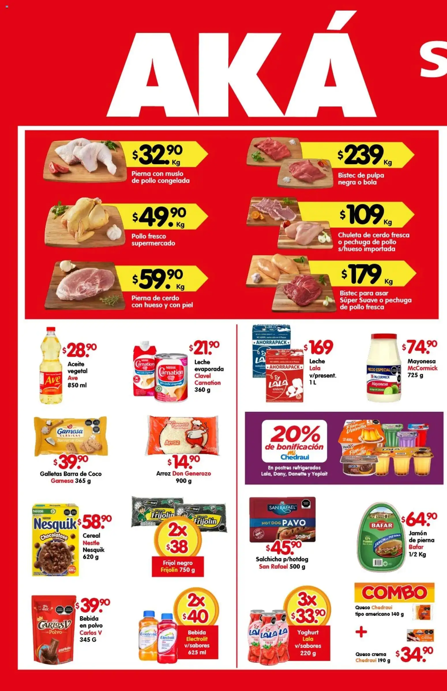 Vista previa las ofertas de la tienda Arteli - Folleto Aká Superbodegas desde el 16/02/2026 - Coco, Galletas, Leche, Queso, Arroz, Bistec, Jamón, Barra
