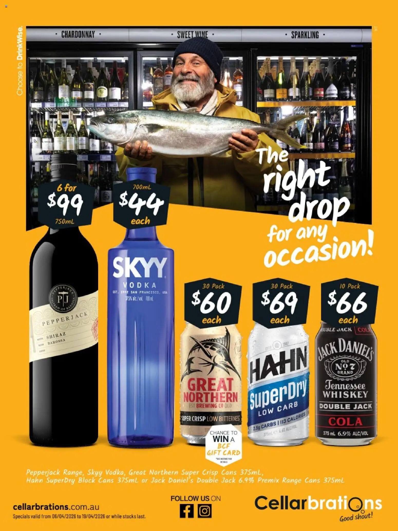 Preview of catalogue Cellarbrations catalogue NT from shop Cellarbrations valid 06/04/2026 - Wine, Vodka, Whiskey, Jack Daniel’s