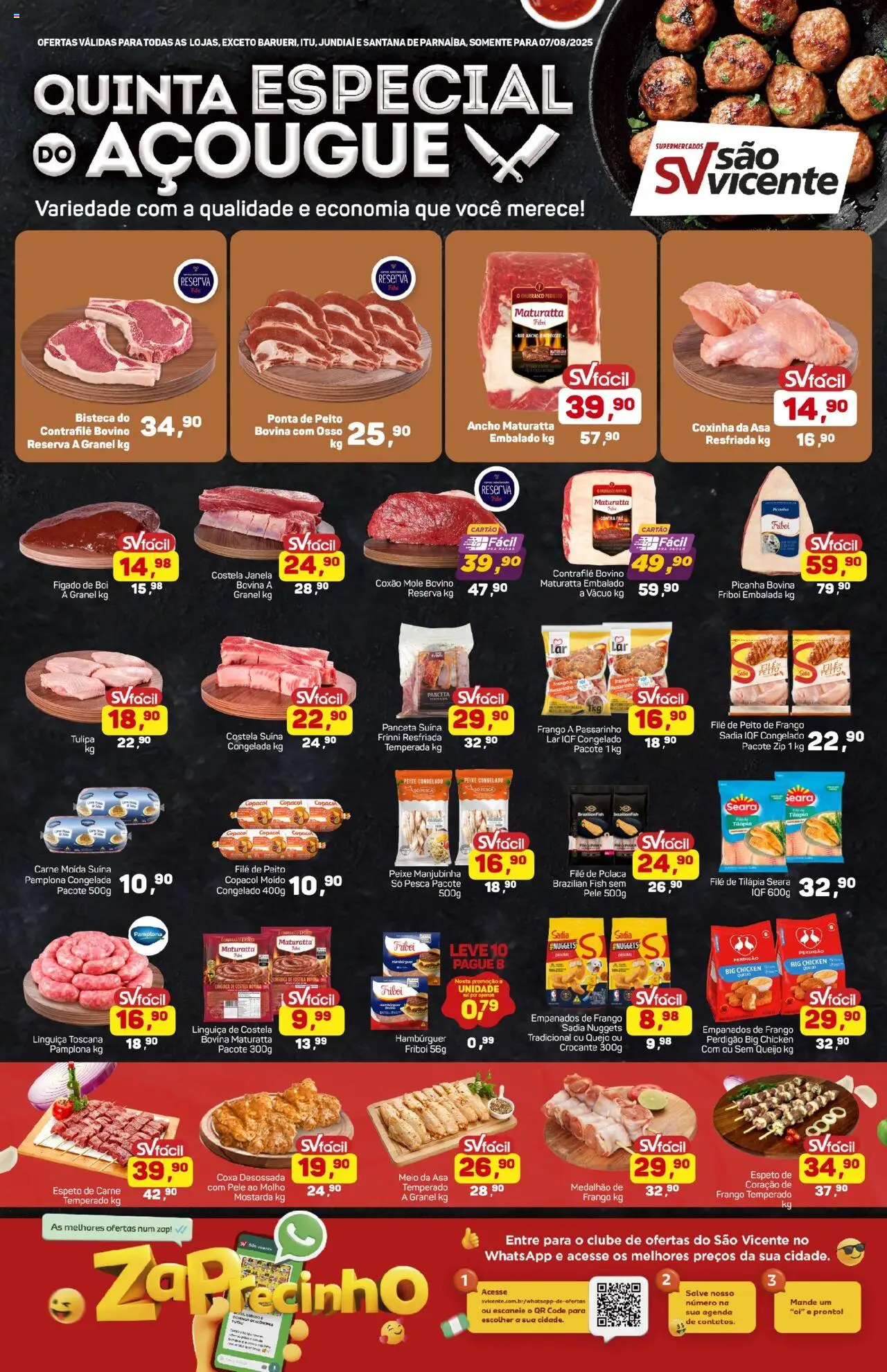 Supermercados São Vicente folheto "Ofertas da semana" válido a partir de 07/08/2025 - número de página 1 - Hambúrguer, Sal, Janela, Queijo, Carne, Linguiça, Mostarda, Ancho Maturatta