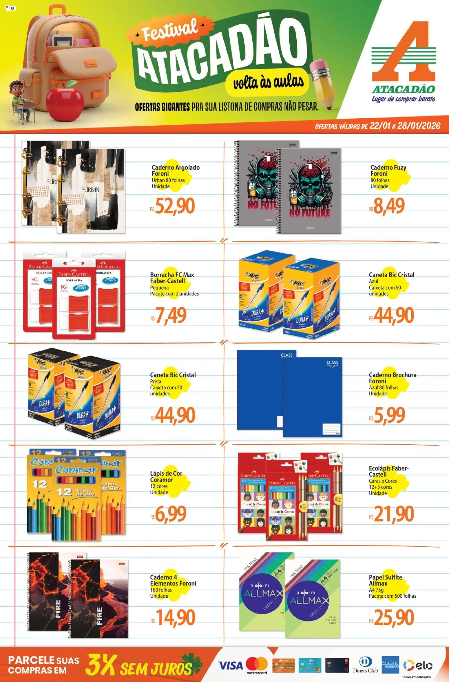 Pré-Visualização do folheto "Ofertas - RJ" da loja Atacadão válido a partir de 22/01/2026