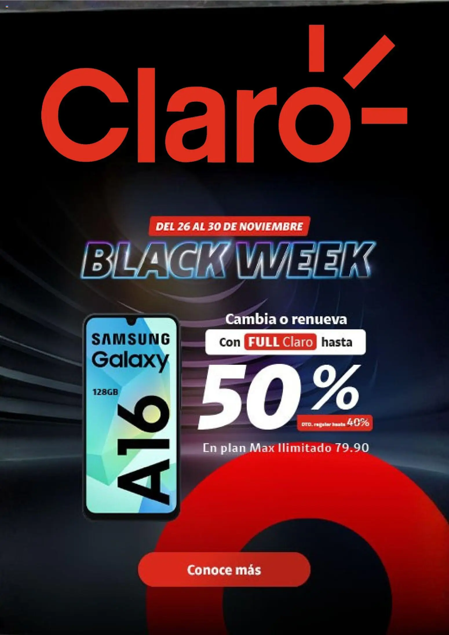 Vista previa de Black Week de la tienda Claro válido desde 25/11/2025