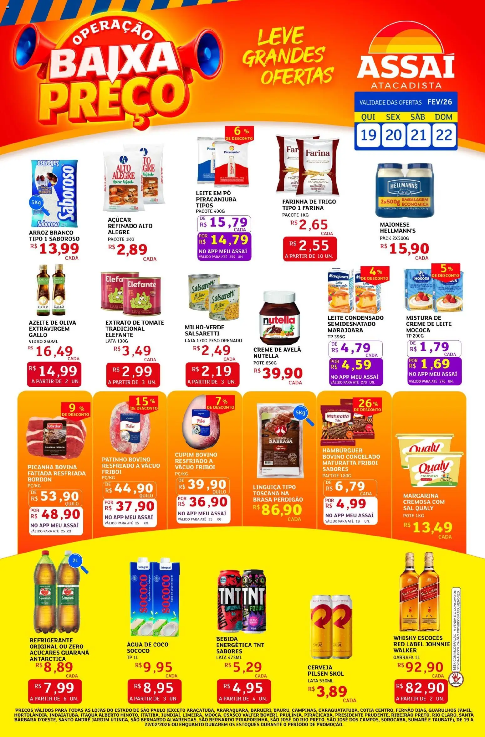 Pré-Visualização do folheto "Encarte - SP" da loja Assaí Atacadista válido a partir de 19/02/2026