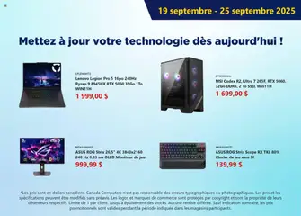 Preview of leaflet Circulaire from shop Canada Computers is valid from Sep 19, 2025