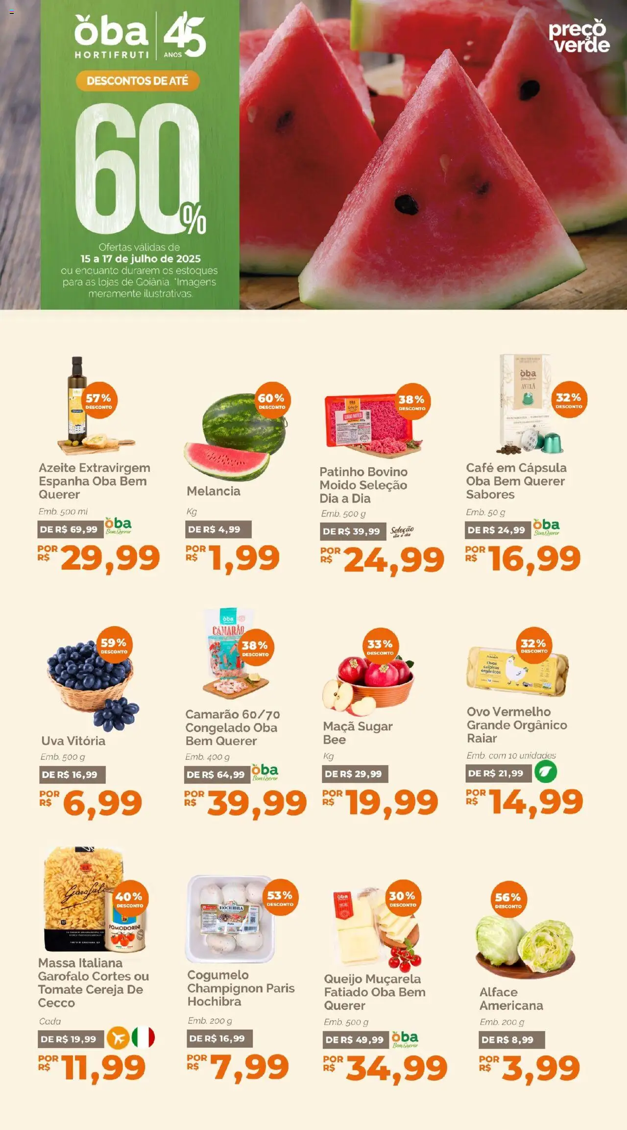 Oba Hortifruti folheto "Ofertas da semana" válido a partir de 15/07/2025 - número de página 1