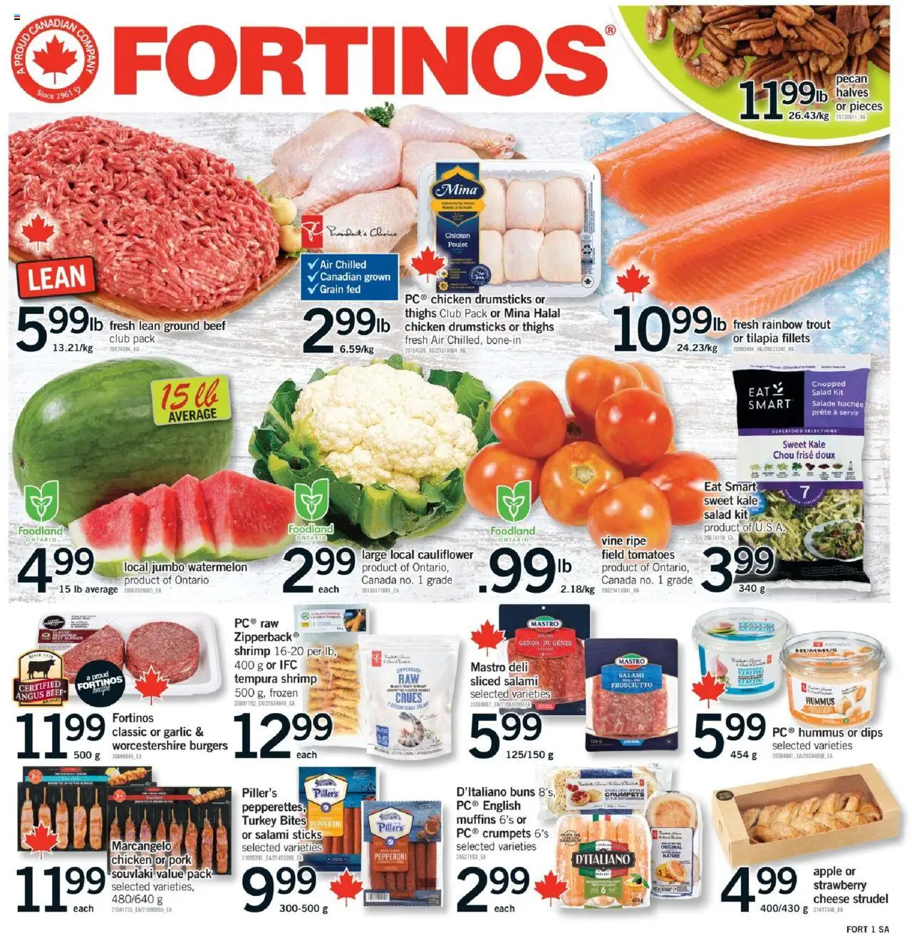 Fortinos flyer valid from Aug 07, 2025 - page number 1 - Salade, Chou, Chou frisé, Poulet