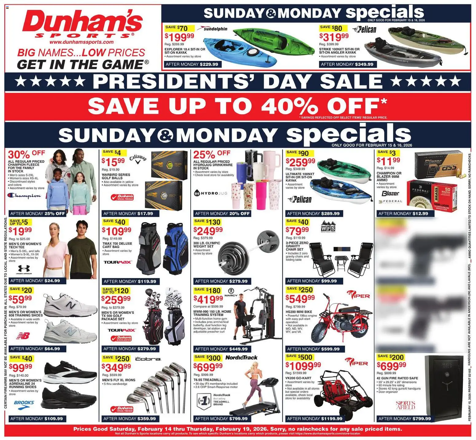 Ad Preview of Dunham's Sports Weekly Ad from 02/14/2026