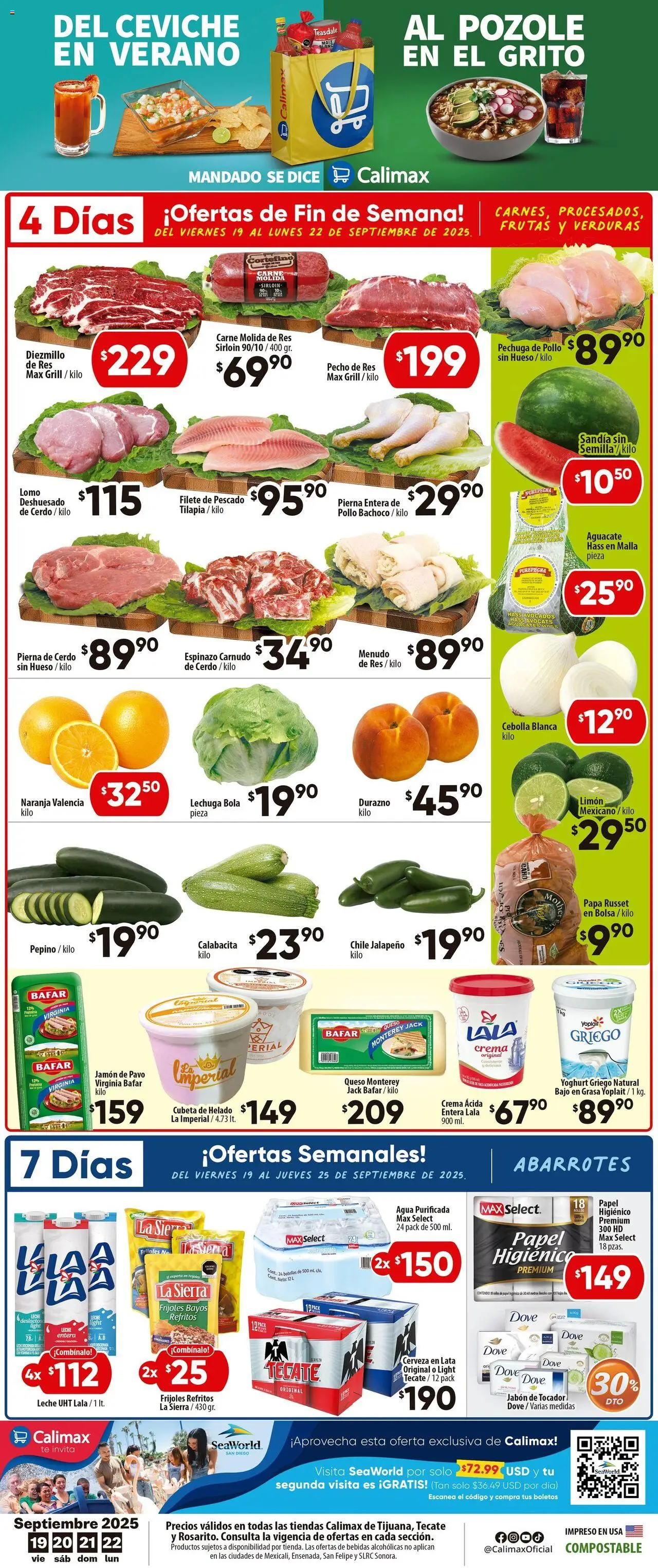 Folleto Tijuana Calimax y sus promociones válidas desde el 19/09/2025 - Número de página 1