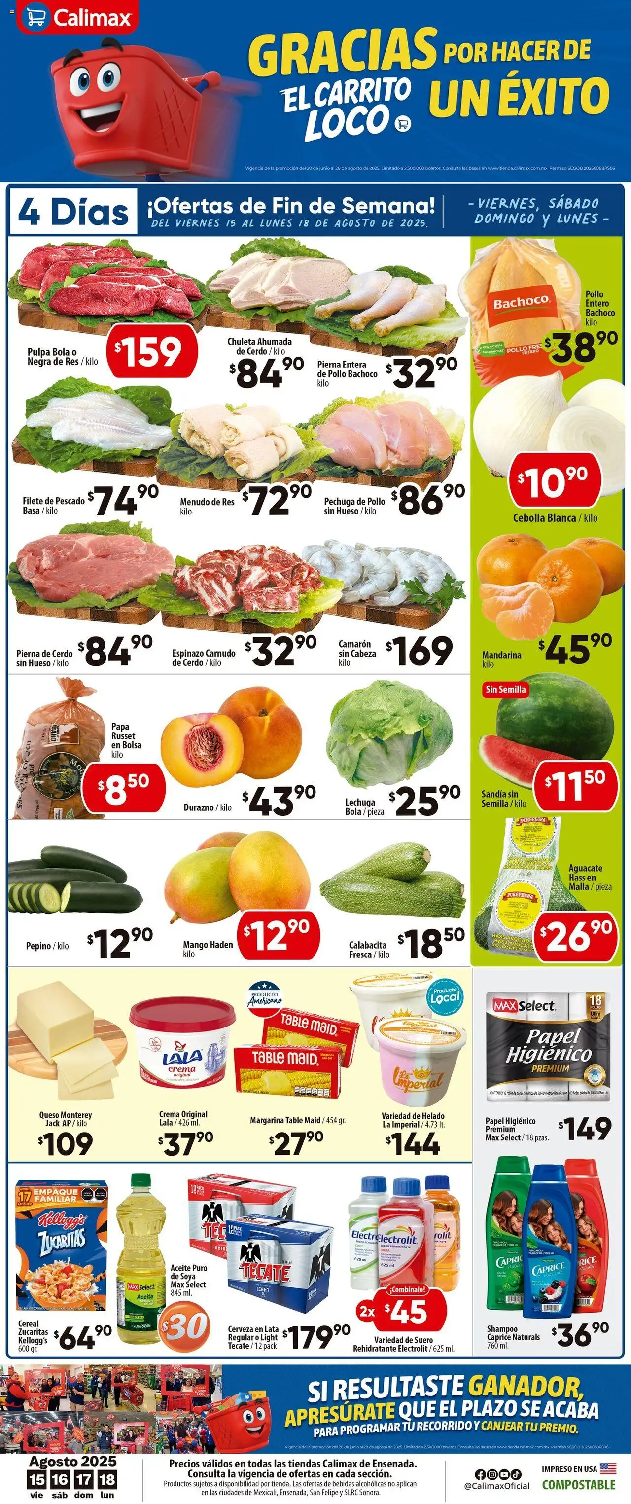 Folleto Ensenada Calimax y sus promociones válidas desde el 15/08/2025 - Número de página 1