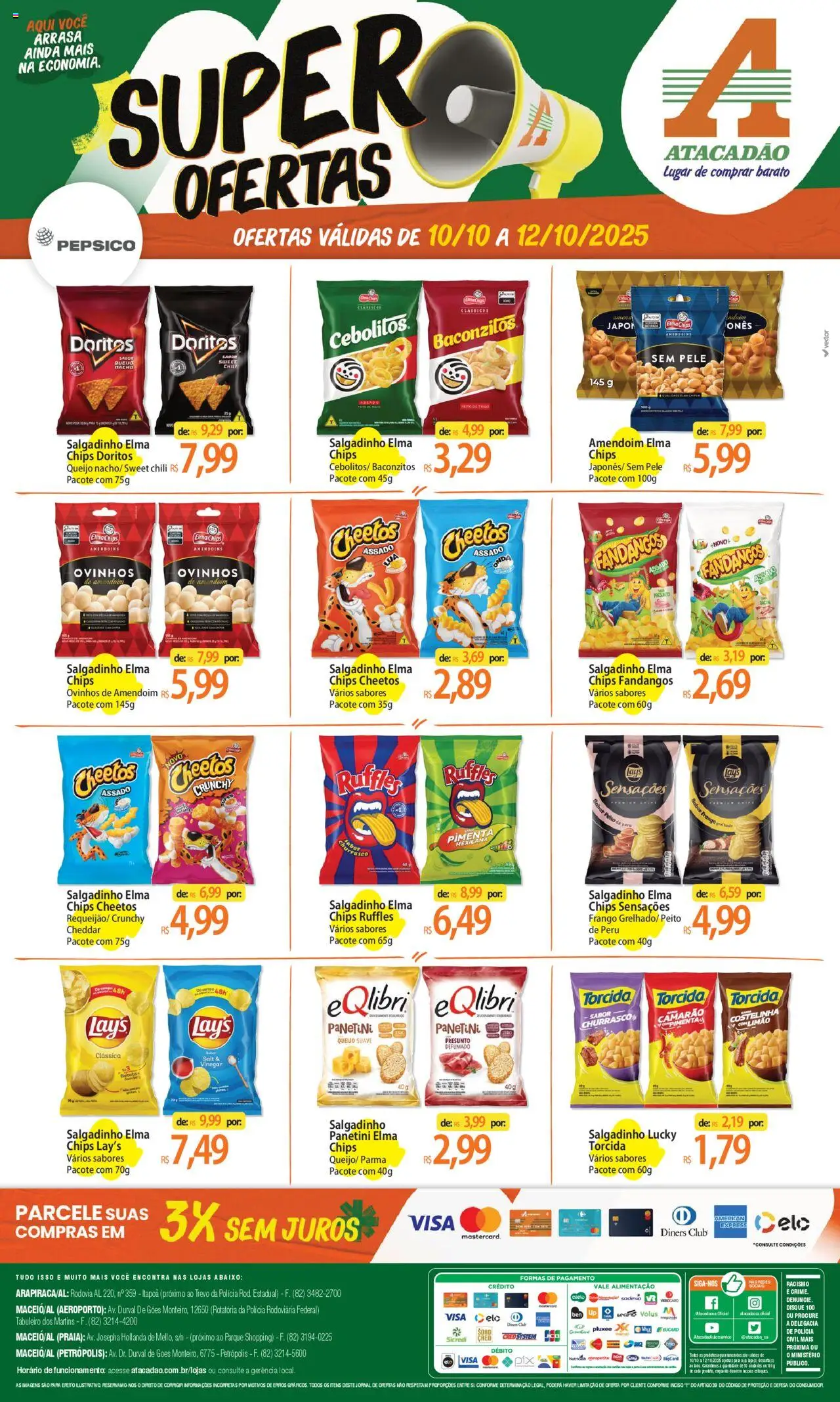 Atacadão folheto "Ofertas - AL" válido a partir de 10/10/2025 - número de página 1 - Peru, Amendoim, Camarão, Queijo, Batata, Frango, Cheddar, Presunto