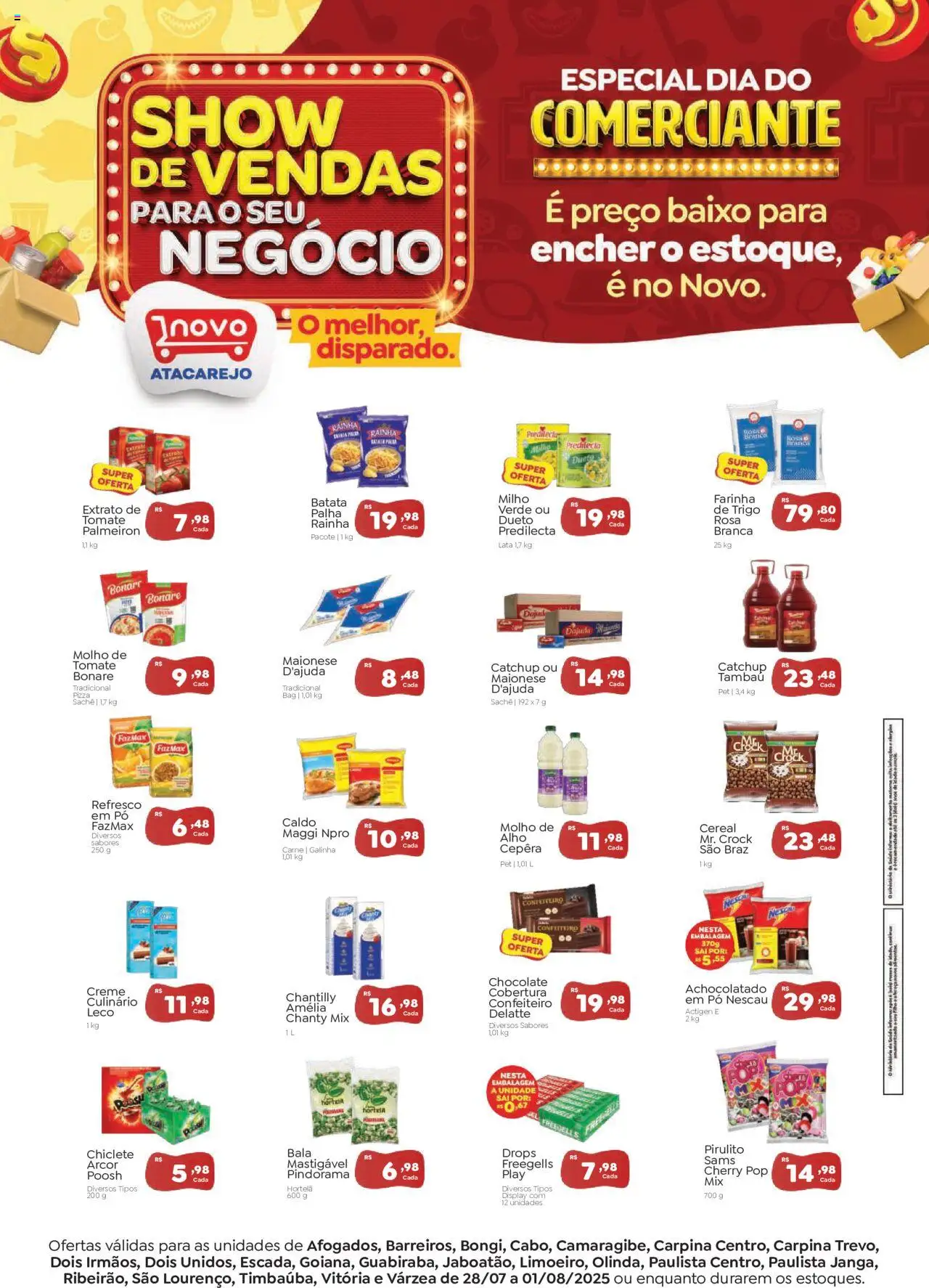 Novo Atacarejo folheto "Ofertas Show de Vendas" válido a partir de 28/07/2025 - número de página 1