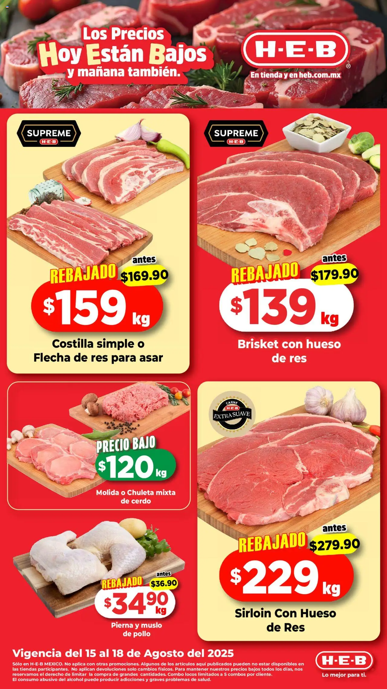 Folleto H-E-B y sus promociones válidas desde el 15/08/2025 - Número de página 1