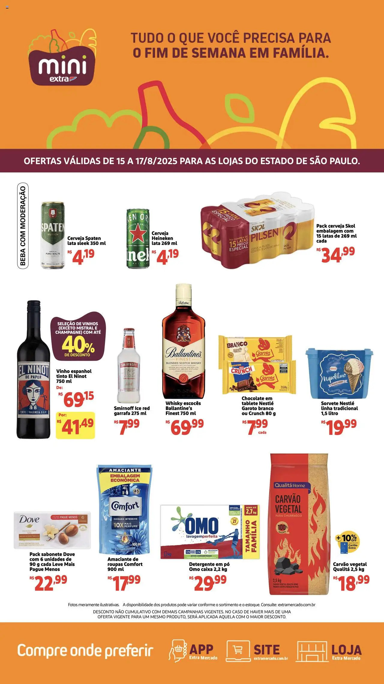Mini Extra folheto "Ofertas Fim de semana" válido a partir de 15/08/2025 - número de página 1