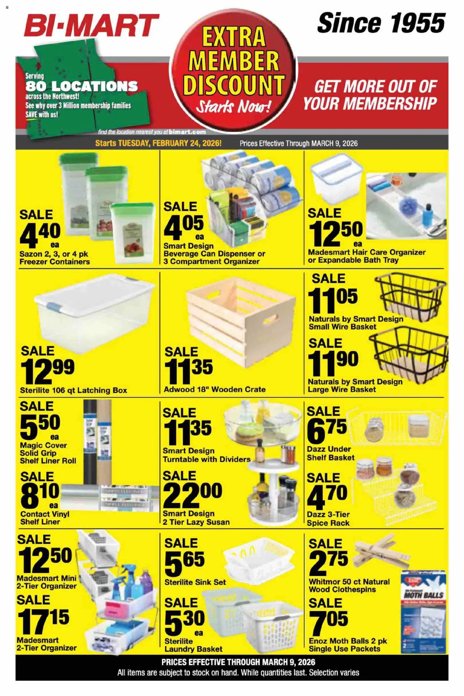 Ad Preview of Bi-Mart Extra Member Discount from 02/24/2026