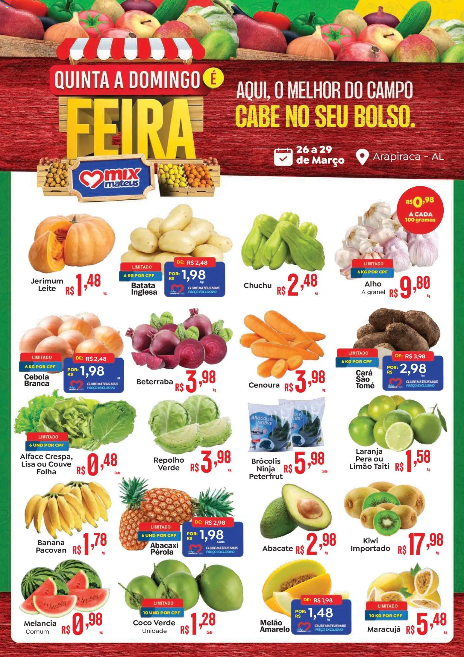 Pré-Visualização do folheto "Mateus ofertas Quinta a Domingo é Feira" da loja Mateus válido a partir de 26/03/2026