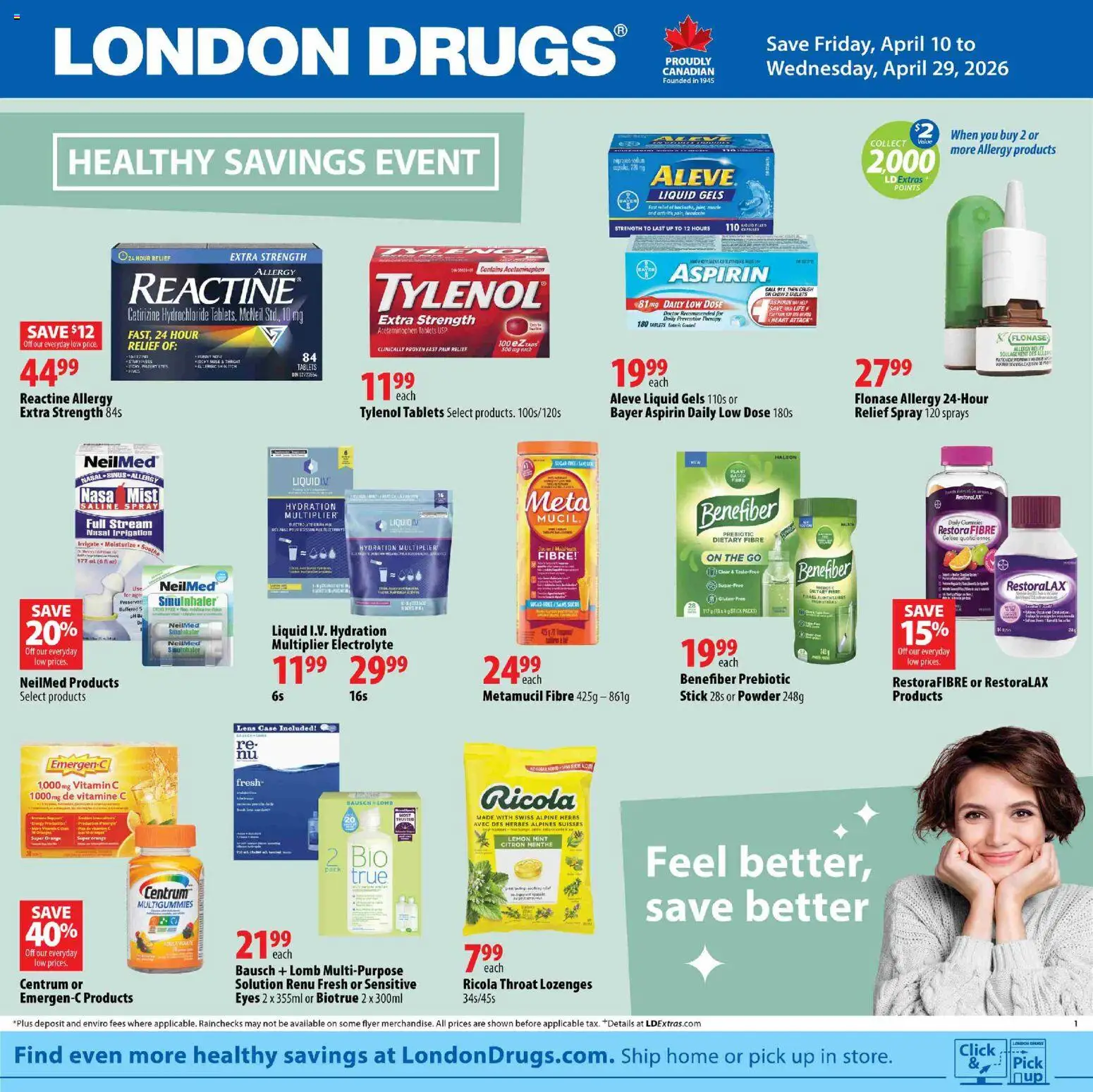 Preview of leaflet London Drugs - Healthy Savings Event from shop London Drugs is valid from Apr 10, 2026