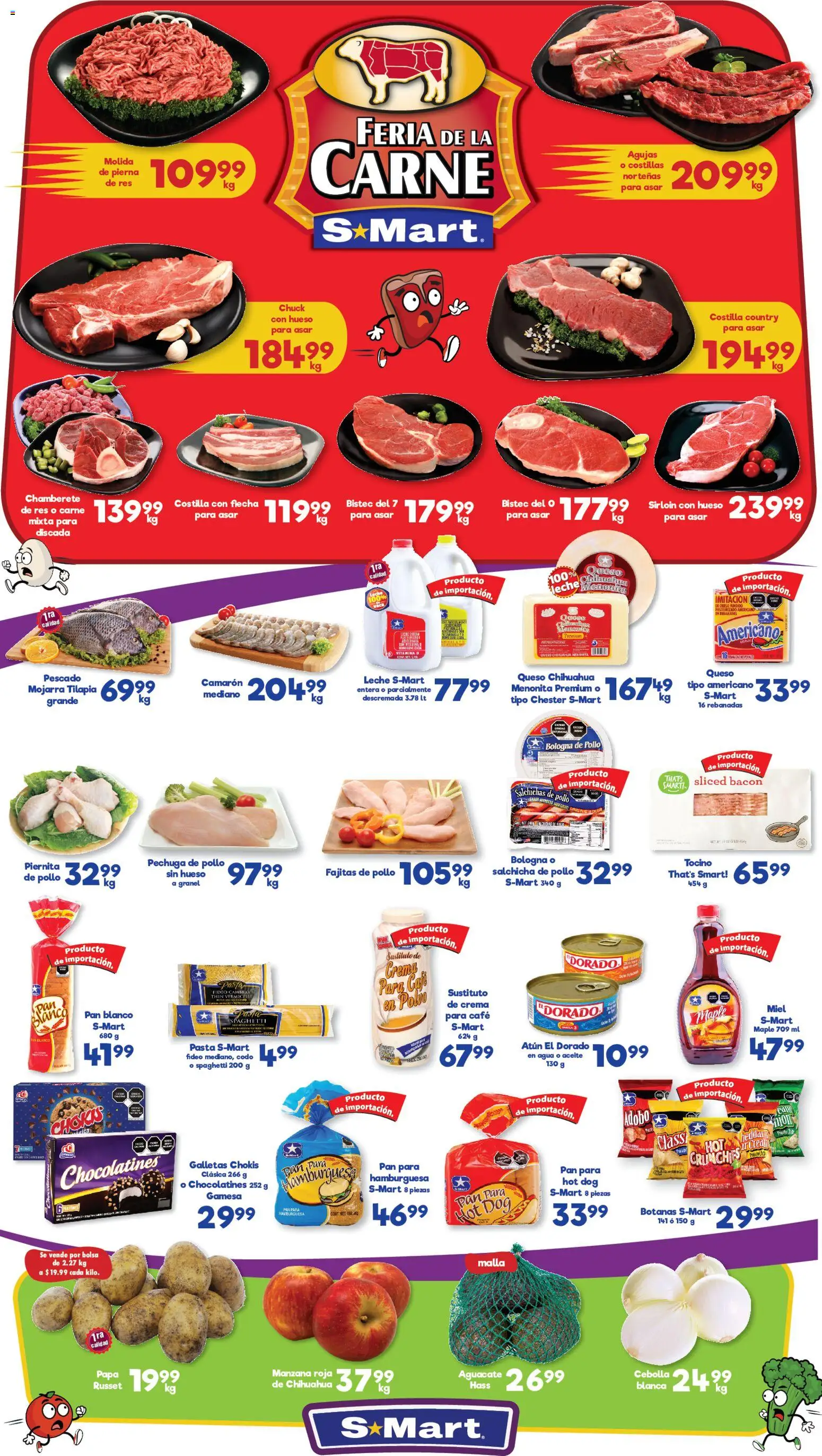 Vista previa las ofertas de la tienda S-Mart - Folleto Monterrey desde el 23/01/2026 - Snacks, Aceite, Tilapia, Tocino, Res, Carne molida, Salchichas, Queso fundido