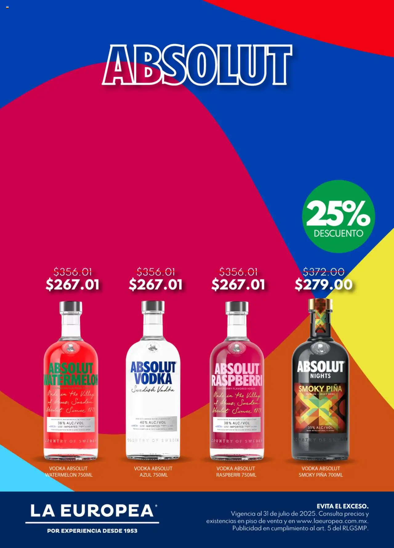 Catálogo Absolut La Europea y sus promociones válidas desde el 24/07/2025 - Número de página 1