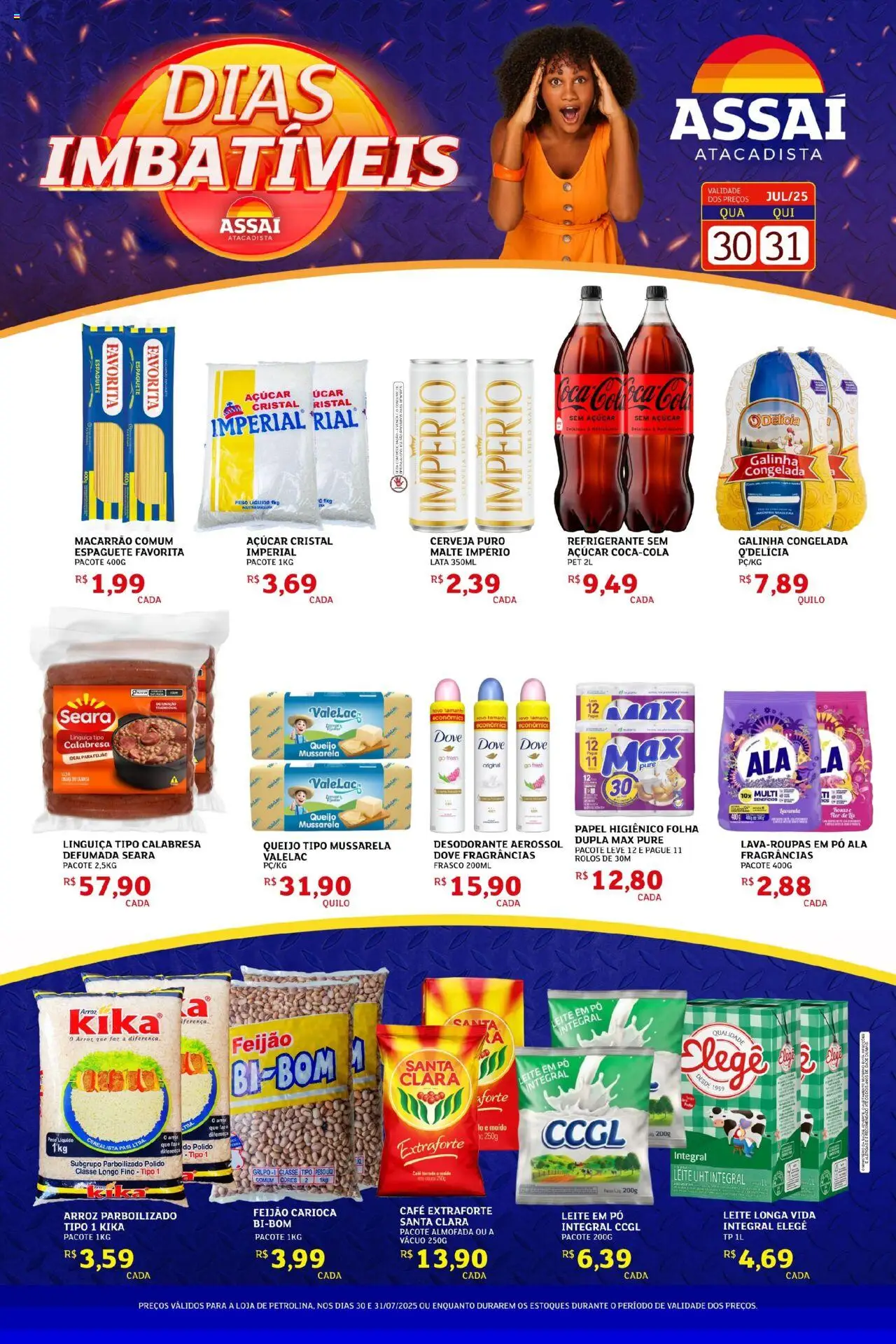 Assaí Atacadista folheto "Encarte - PE" válido a partir de 30/07/2025 - número de página 1 - Café, Cerveja, Macarrão, Leite, Queijo, Pó, Linguiça, Espaguete