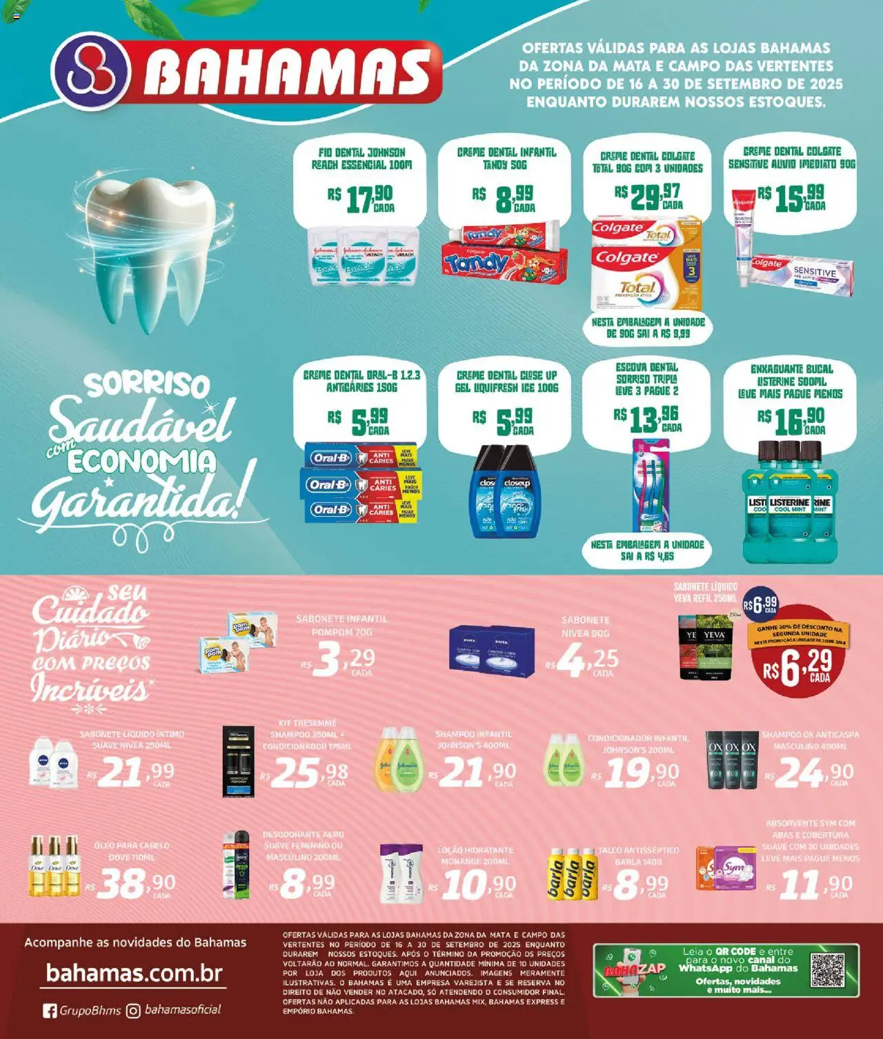Bahamas Supermercados folheto "Ofertas Especial Higiene e Limpeza" válido a partir de 16/09/2025 - número de página 1