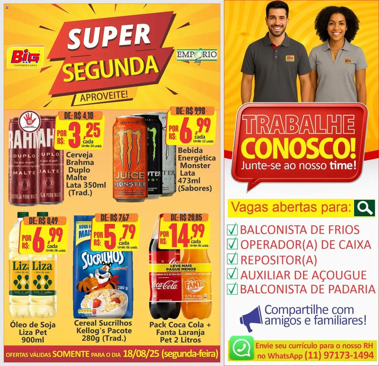 Big Supermercados folheto "Ofertas da semana" válido a partir de 18/08/2025 - número de página 1