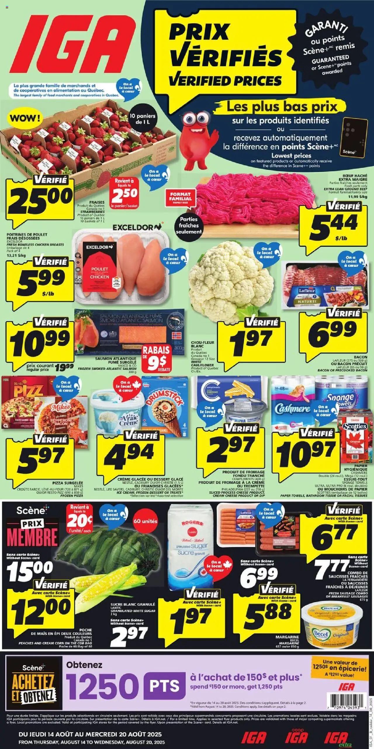 IGA flyer valid from Aug 14, 2025 - page number 1