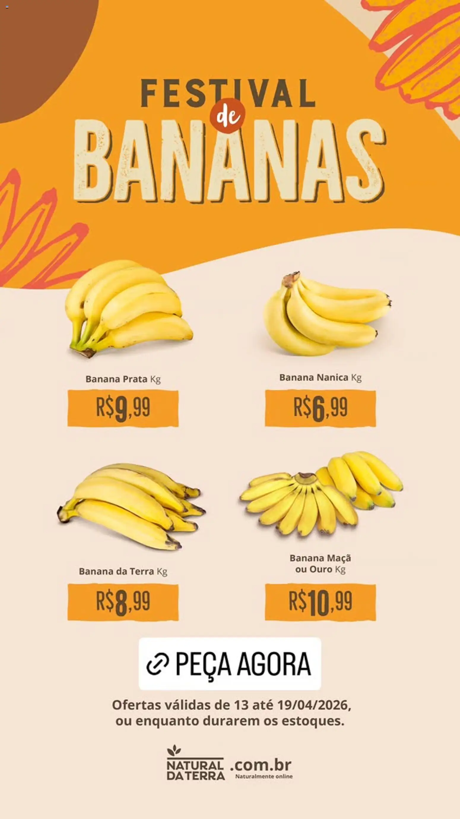 Pré-Visualização do folheto "Natural da Terra ofertas Festival de Bananas" da loja Natural da Terra válido a partir de 13/04/2026