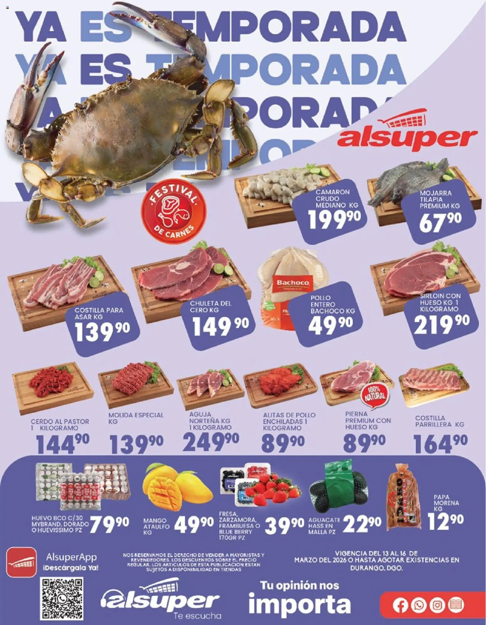 Vista previa las ofertas de la tienda Alsuper - Alsuper folleto Durango desde el 13/03/2026 