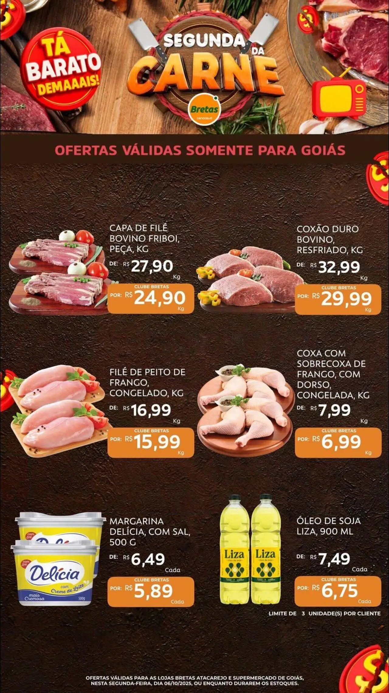 Bretas folheto "Ofertas do Dia" válido a partir de 06/10/2025 - número de página 1