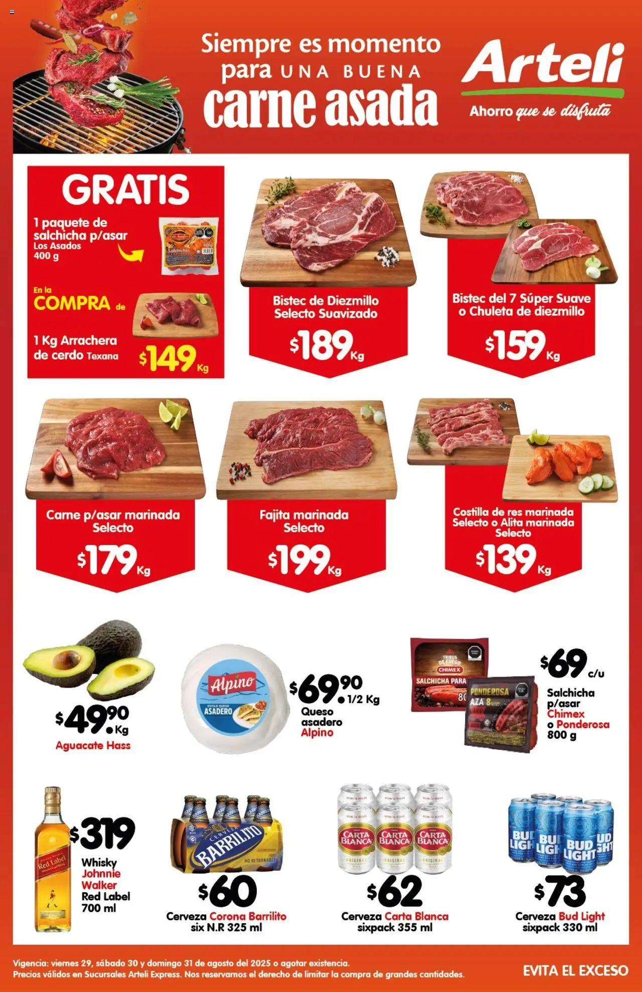 Folleto Express Carnes & Cortes Arteli y sus promociones válidas desde el 29/08/2025 - Número de página 1