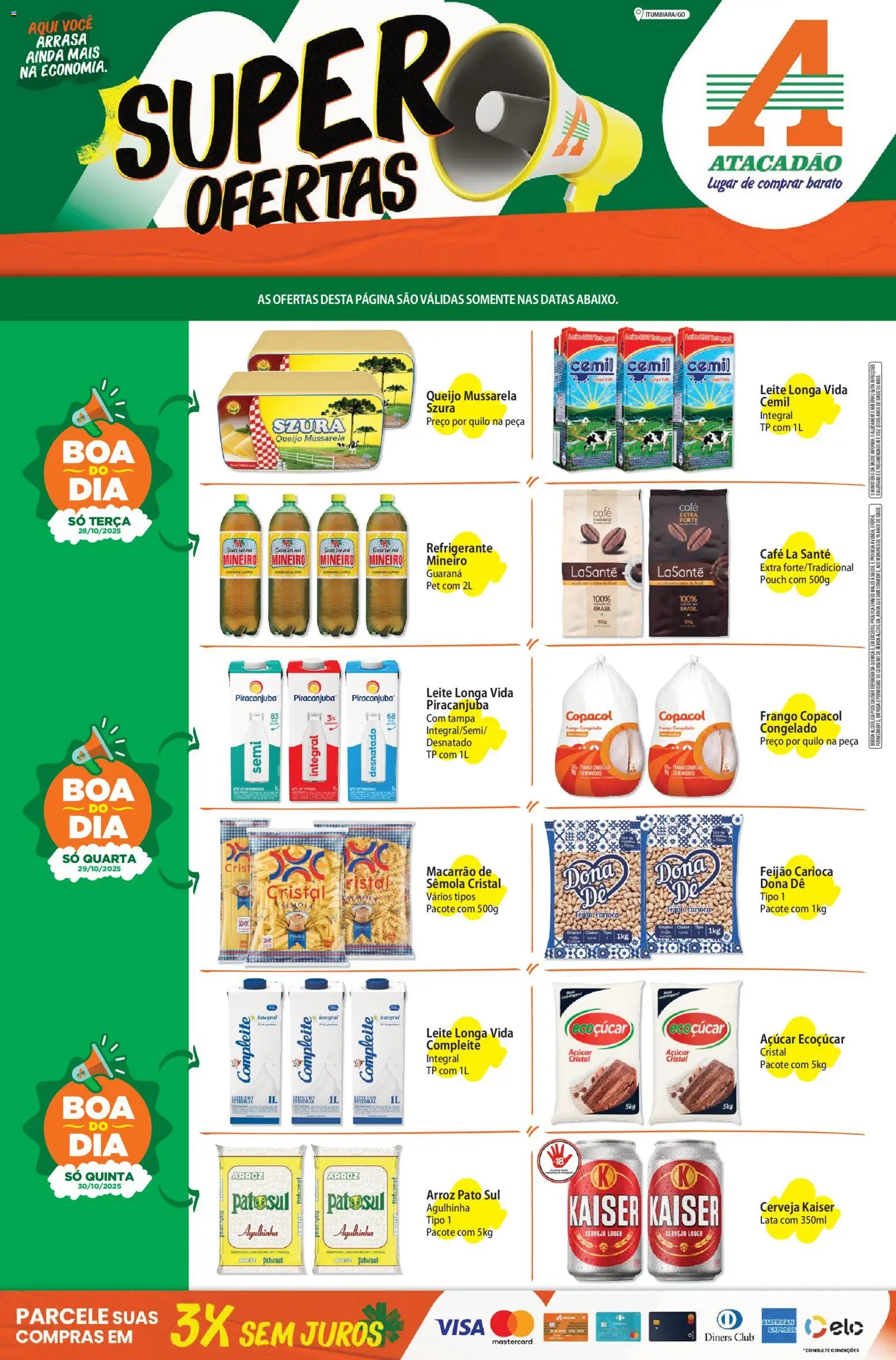 Pré-Visualização do folheto "Ofertas - GO" da loja Atacadão válido a partir de 28/10/2025