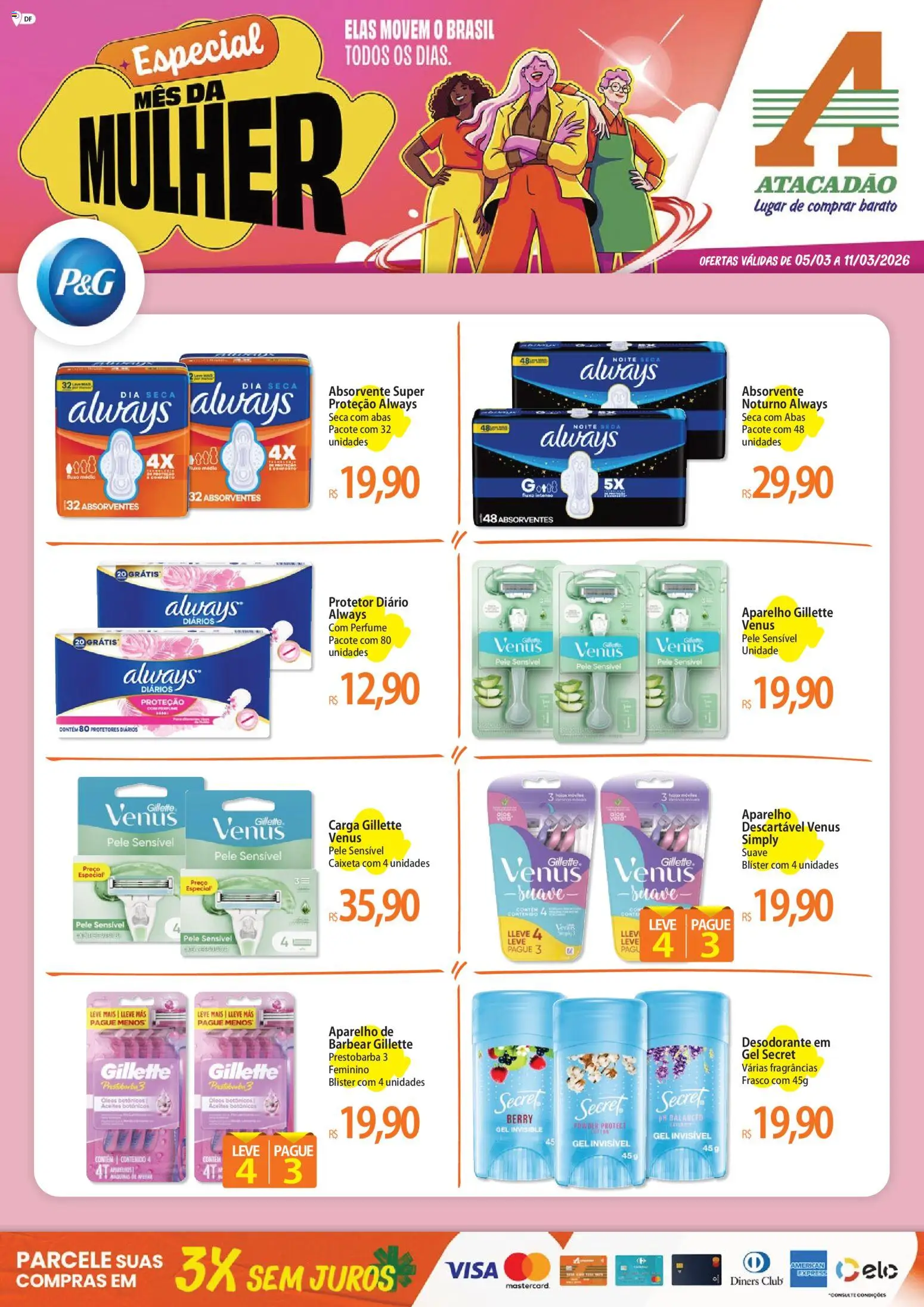 Pré-Visualização do folheto "Atacadão ofertas - DF" da loja Atacadão válido a partir de 05/03/2026 - Perfume, Perfumes, Absorvente, Desodorante, Aparelho de barbear