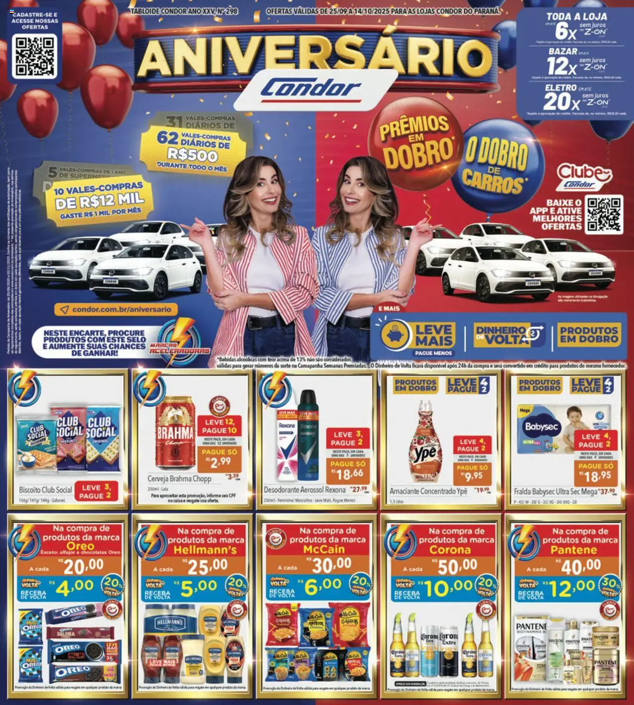 Supermercados Condor folheto "Ofertas Aniversário" válido a partir de 25/09/2025 - número de página 1