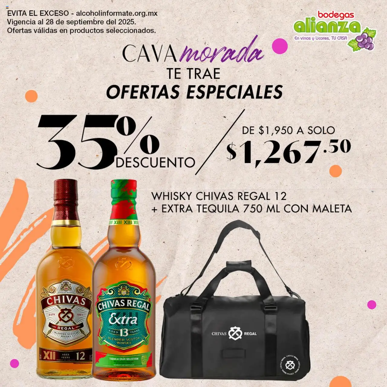 Catálogo Ofertas especiales - Colección de Cava Morada Bodegas Alianza y sus promociones válidas desde el 25/09/2025 - Número de página 1 - Tequila, Té, Whisky, Maleta