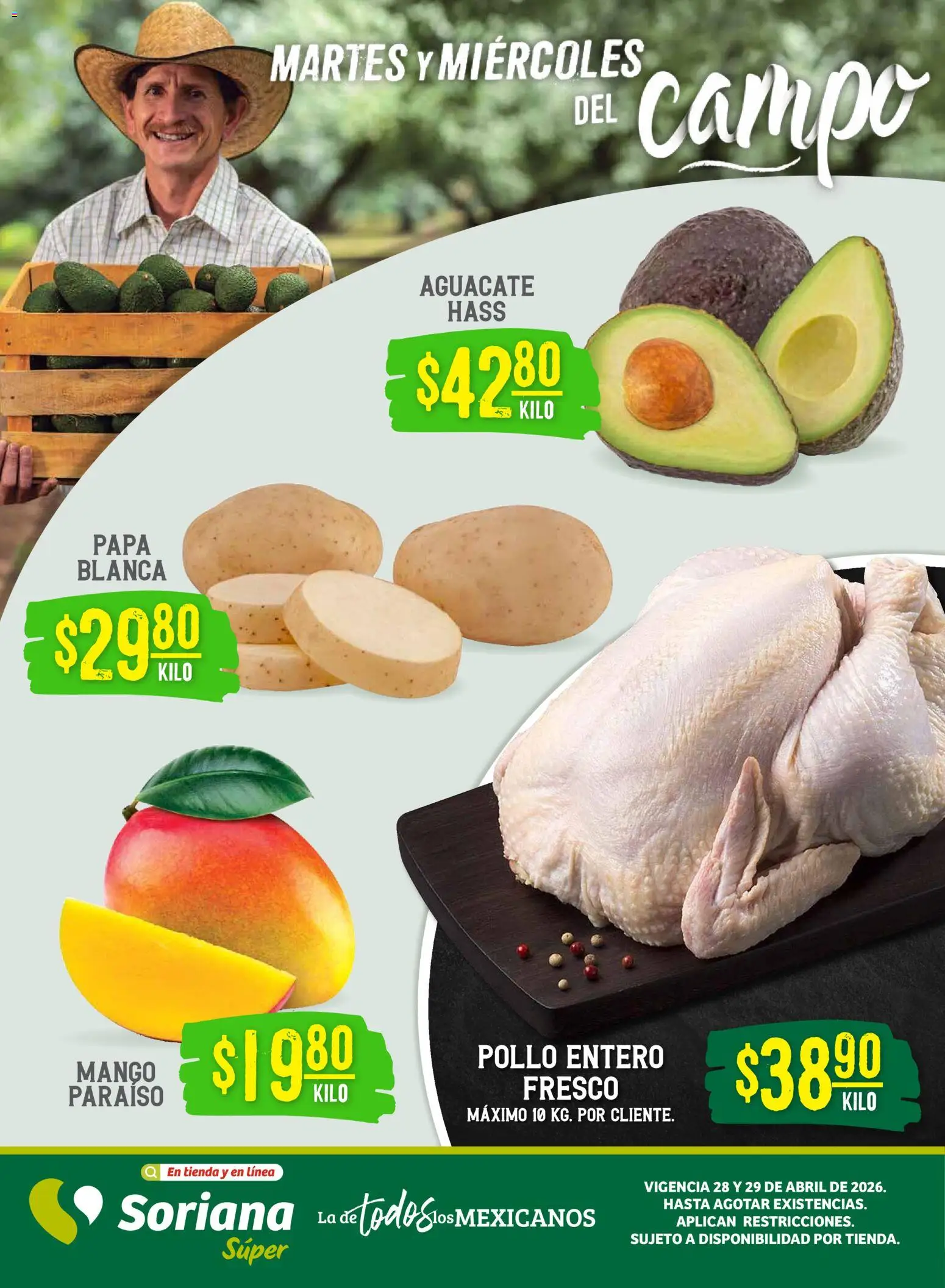 Vista previa las ofertas de la tienda Soriana - Soriana Martes y Miércoles del Campo Súper: Nuevo León, Ciudad Victoria y Tampico desde el 28/04/2026 