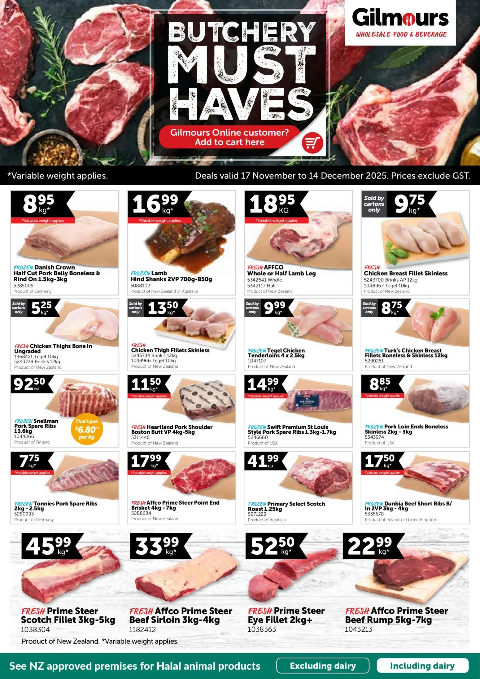 Preview of catalogue Butchery Must Haves from shop Gilmours valid 17 Nov 2025
