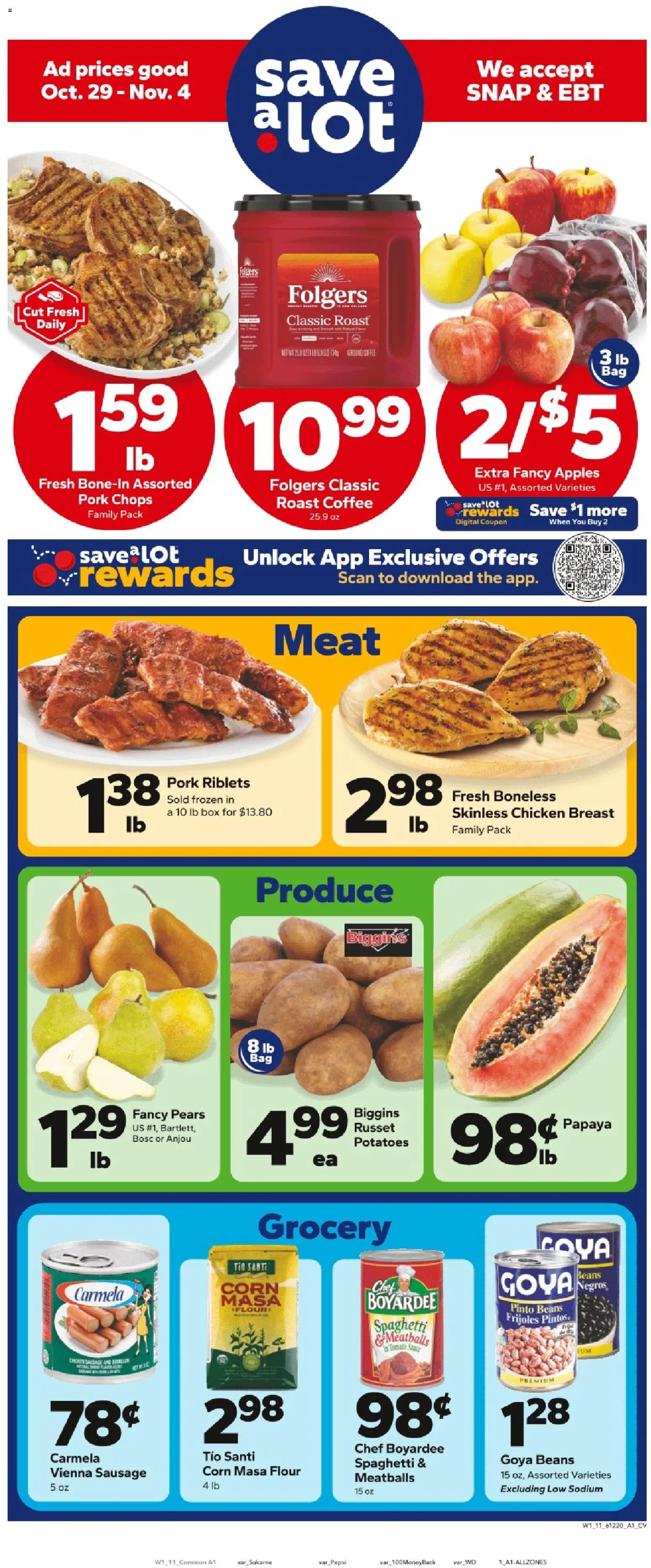 Ad Preview of Save a Lot Weekly Ad from 10/29/2025
