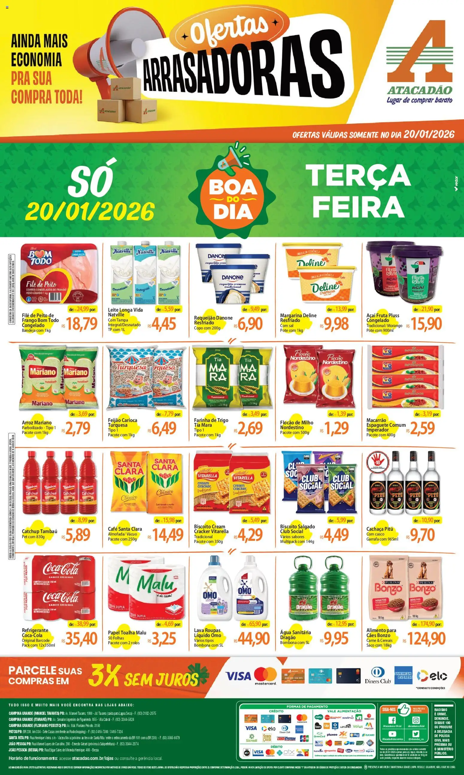 Pré-Visualização do folheto "Ofertas - PB" da loja Atacadão válido a partir de 20/01/2026