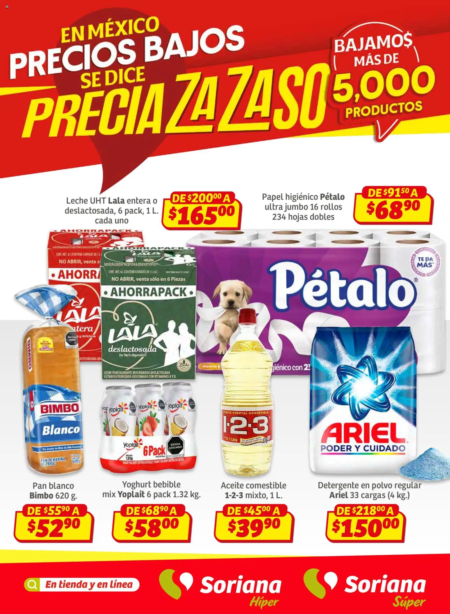 Vista previa las ofertas de la tienda Soriana - Preciazazaso Híper: Valle de México desde el 15/01/2026 - Té, Vitaminas, Aceite, Papel higiénico, Harina, Detergente, Polvo, Detergente en polvo