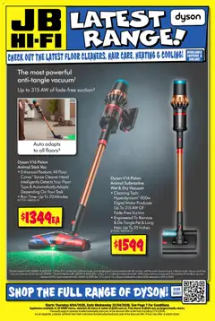 Preview of catalogue JB Hi-Fi Dyson Latest Range from shop JB Hi-Fi valid 09/04/2026