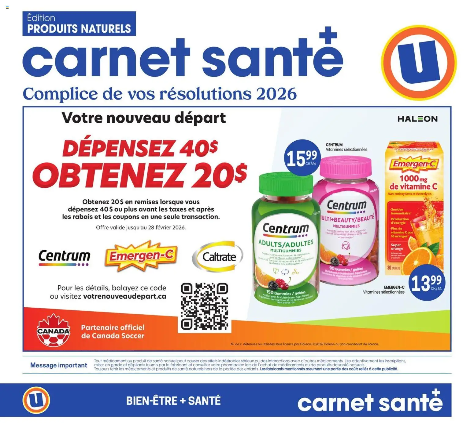 Preview of leaflet Carnet santé from shop Uniprix is valid from Jan 08, 2026