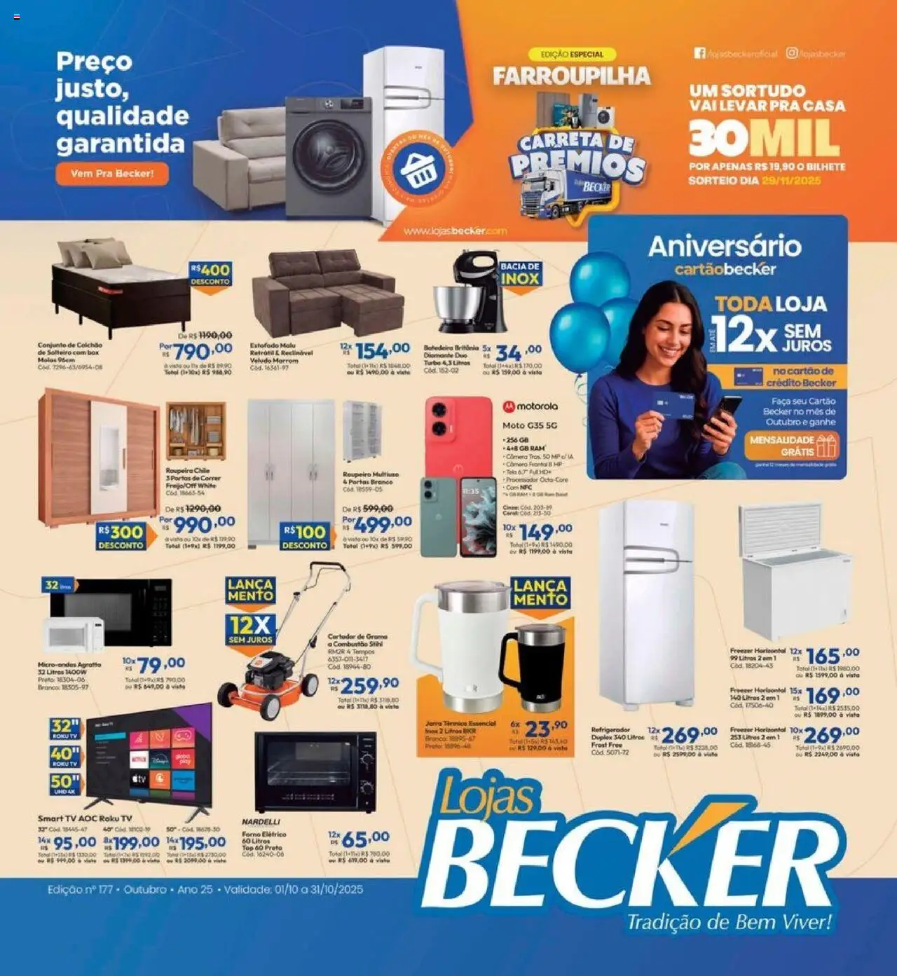 Lojas Becker folheto "Ofertas Outubro" válido a partir de 01/10/2025 - número de página 1