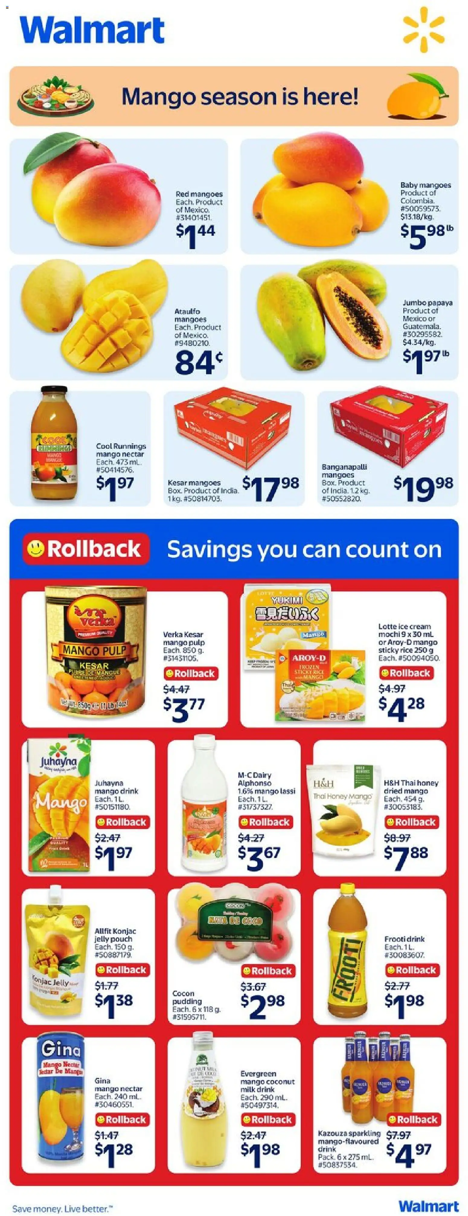 Preview of leaflet Walmart flyer - Mango season is here! from shop Walmart is valid from Apr 23, 2026