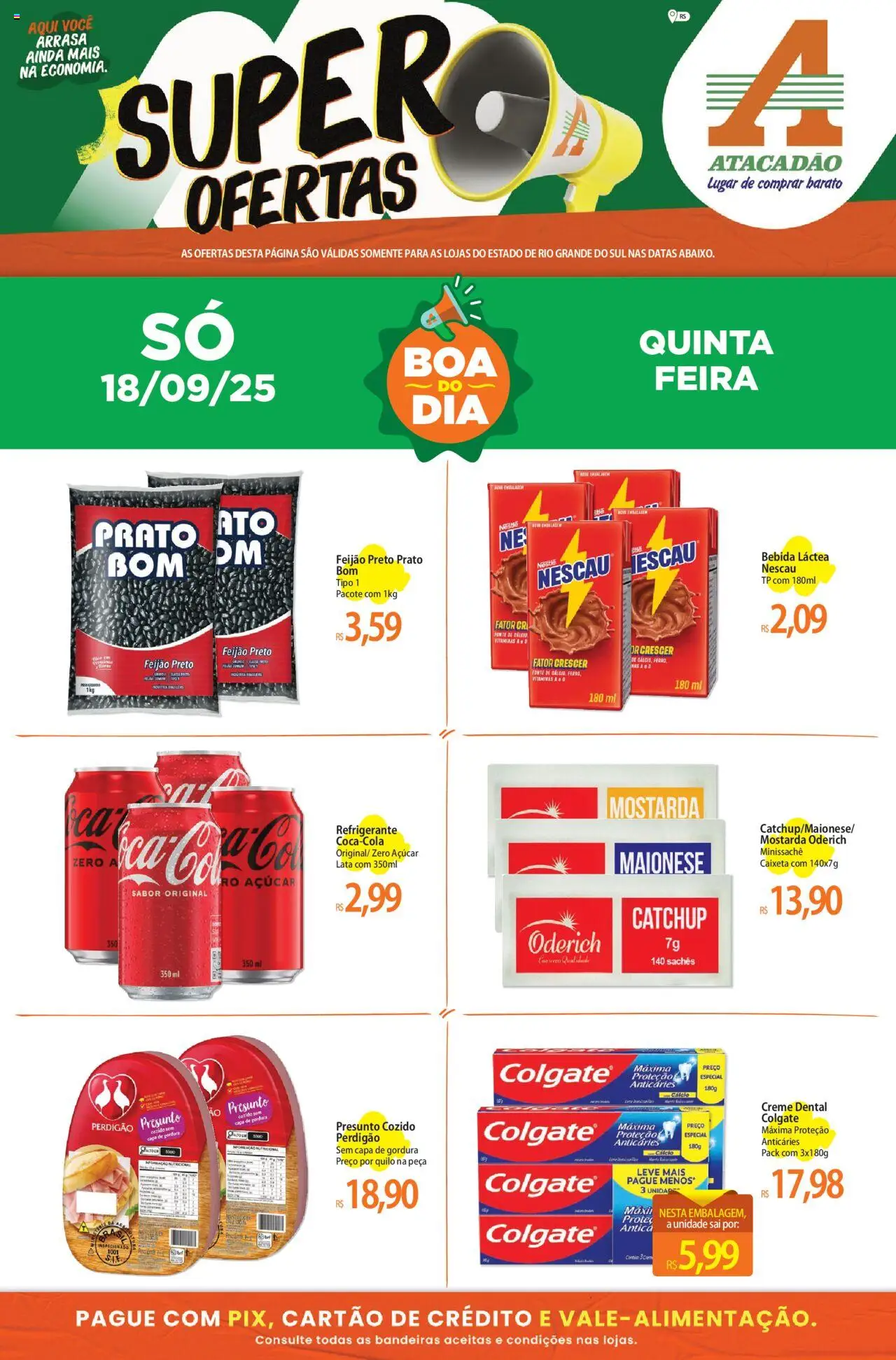 Atacadão folheto "Ofertas - RS" válido a partir de 18/09/2025 - número de página 1