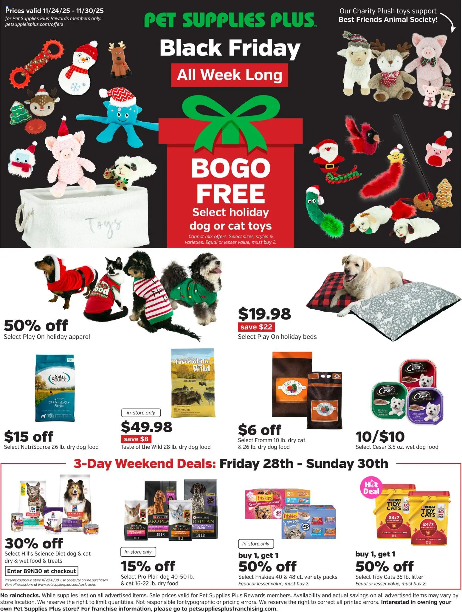 Ad Preview of Pet Supplies Plus Black Friday from 11/24/2025
